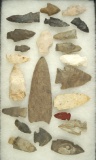 Group of 23 assorted Flint artifacts, largest is 5 7/16