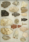 group of 18 assorted artifacts found incentral Illinois by Ron Phillips. largest is 3 3/8