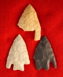 Set of three Basal Notched Knives found in Texas and New Mexico,
