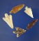 Set of five arrowheads nice condition, largest is 1