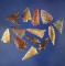 Set of 14 assorted arrowheads, largest is 15/16