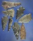 Set of eight arrowheads made from basalt, largest is 2