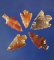 Set of five very colorful Gempoints, largest is 3/4