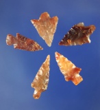 Set of five Gempoints made from beautiful material, largest is 7/8
