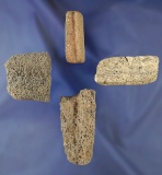 Set of four abrasive stones made from Scorious Lava use for standing and smoothing.