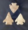 Set of 3 Flint Ridge Flint Pentagonal Points found in Licking Co., Ohio. Largest is 1 5/8