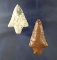 Pair of nicely patinated Florida arrowheads, largest is 2 5/8