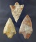 Set of three Florida arrowheads found in Manitee and Pasco Co.,  Florida, largest is 2 1/2
