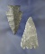 Pair of nicely styled Florida arrowheads found near the Santa Fe River, Alachua Co., Florida.