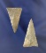 Pair of well made Madison Triangle Points found in Ohio, largest is 1 3/8