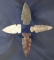 Set of 4 Assorted Ohio Arrowheads, largest is 1 15/16