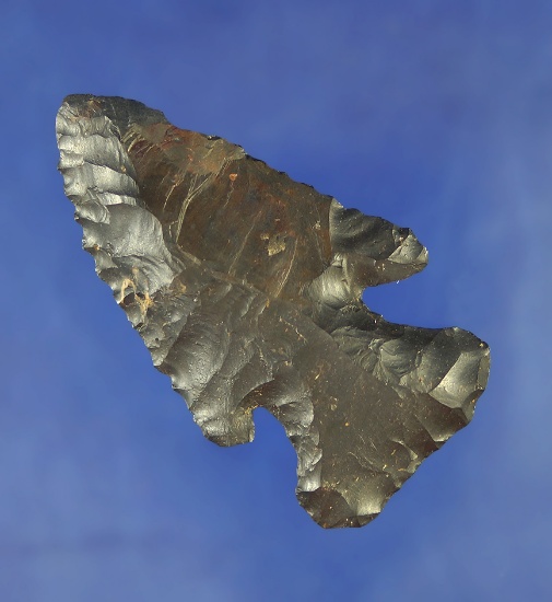 2 5/8" deep Cornernotch Bevel - Upper Mercer Flint found in Coshocton Co.,  Ohio. Ex. Ron Sauer.