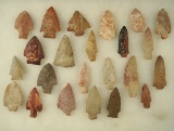 Large group of 23 Arrowheads found in Florida and Mississippi. From the Frank Morast Collection.