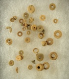 Group of assorted small fossil beads found at the Foxfield Site in Mason Co., Kentucky. Ex. Dr. Glas