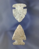 Pair of Intrusive Mound Points found in Ohio, largest is 1 5/16