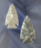 Pair of well made Ohio Intrusive Mound Points, largest is 2 3/16