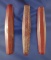 Set of three very large Tubular Beads, largest is 4 3/8