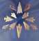 Set of 12 very well patinated African Neolithic arrowheads found in the northern Sahara desert