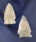 Pair of Midwestern arrowheads including a 2 1/8