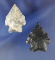 Pair of Coshocton Flint Ohio Pentagonal points in nice condition. Largest is 1 3/8