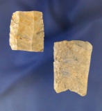 Pair of Paleo artifacts including a Clovis mid section  and a 1 11/16