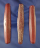 Set of three very large Tubular Beads, largest is 4 3/8