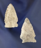 Pair of Midwestern arrowheads including a 2 1/8