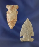Pair of Intrusive Mound points found in Ohio, largest is 1 5/8