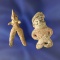 Pair of Chupicuaro miniature figures that are nicely detailed found in Mexico. Polished is 1 3/4