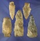 Set of five Flint Knives found in Alabama, largest is 4 1/8