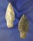 2 Paleo Stem Lances found in Huron Co., Ohio.  Largest is 2 3/8