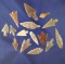 Group of 15 assorted African Neolithic arrowheads from the northern Sahara desert region.
