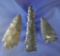 3 Flint Points that are broken and glued, including a fine Intrusive Mound Point.   Ex. Honeywell.