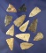 Set of 11 Triangle points found in Texas. Largest is 1 9/16