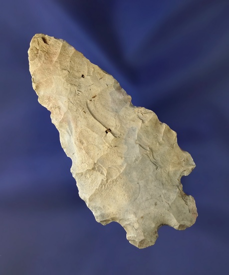 3 1/4" Bifurcated Base that is made from highly patinated Upper Mercer Flint.  Knox Co., Ohio.