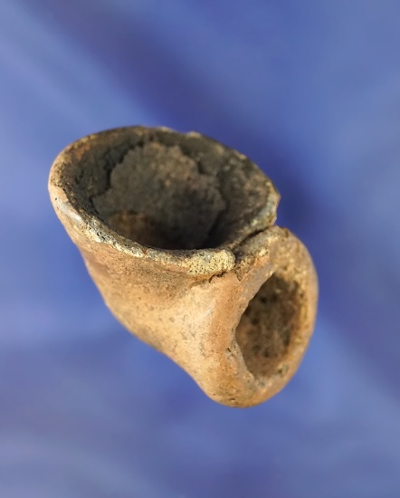 1 3/4" Mississippian clay pipe found in Scioto Co.,  Ohio. Davis G-8 COA.