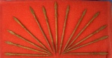 Set of 13 iron spear tips from Africa. Largest is 6 5/8