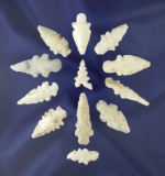 12 assorted New Mexico arrowheads, many are very nice! Largest is 1 9/16