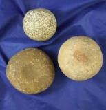 Set of three Hammerstones found in Ohio, largest is 2 7/8