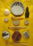 Unique set of artifacts including salvage pottery discs and bone relics found near Witch Well, AZ.