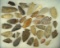 Large group of approximately 35 assorted Midwestern Flint points Ed nice. Largest is 3 5/8