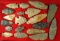 Group of 19 assorted Arrowheads and Knives found in Michigan, largest is 3 7/8