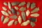 Group of approximately 26 assorted arrowheads found in Michigan. Largest is 2 3/8