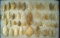 Group of approximately 42 Quartz arrowheads found in New Jersey. Largest is 2 5/8