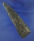 4 and 3/8 heavily beveled Triangular Knife made from Coshocton Flint found in Ohio.