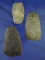 Set of three Celts in nice condition, largest is 3 1/4