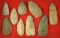 Set of nine Flint Blades, largest is 4 5/16