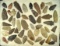 Very large group of assorted arrowheads and knives, largest is 3 3/8