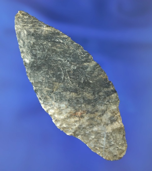 Nicely made and well styled 3 3/8" Adena made from mottled Coshocton Flint found in Ohio.