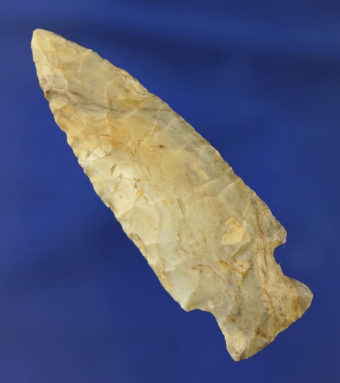 2 7/16" Archaic Stemmed point made from Flint Ridge Flint found in Ohio.